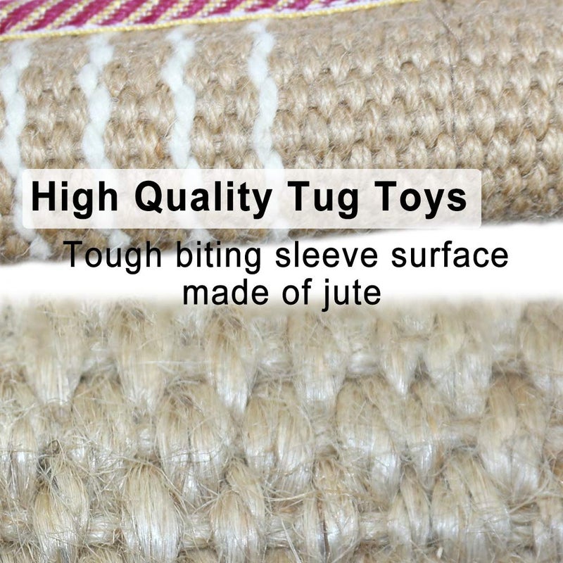 DGSL Dog Tug Toy, Tug of War Dog Toy Jute Bite Pillow with 2 Handles for Puppy Training Interactive Play, Fetch, K9 Suitable for Small Medium Large Dogs (red) - Image 3